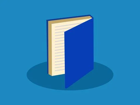 Knowledge base. Big open book door Stock Illustration