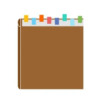 Knowledge base. Directory with bookmarks. Thick book Stock Illustration