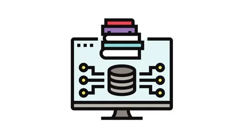 Knowledge base online learning platform color icon animation Stock Footage 326105338