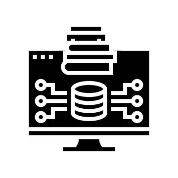 Knowledge base online learning platform glyph icon vector illustration Stock Illustration