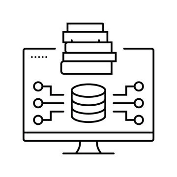 Knowledge base online learning platform line icon vector illustration Stock Illustration