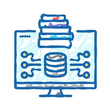 Knowledge base online learning platform icon doodle illustration Stock Illustration