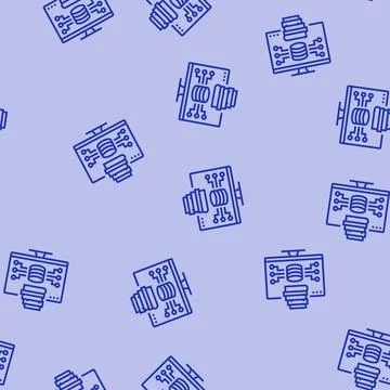 Knowledge base online learning platform line seamless pattern Stock Illustration