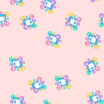 Knowledge base online learning platform vector seamless pattern Stock Illustration