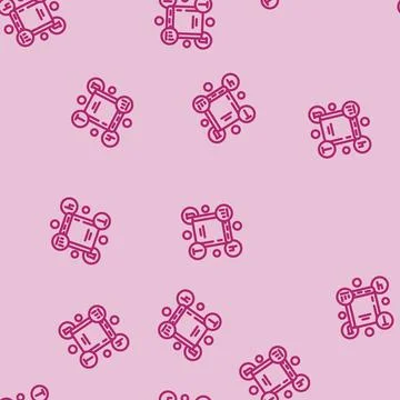 Knowledge base online learning platform line vector seamless pattern Stock Illustration