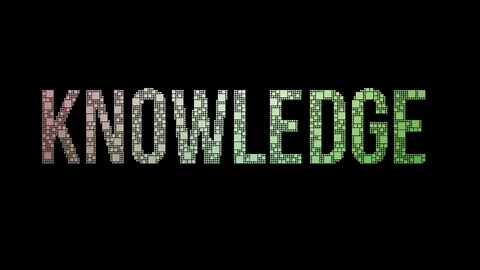 Knowledge Base Pixelated Text Warping Looping Pixels With Glitch Effect Stock Footage 113882568