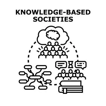 Knowledge based societies developing data and ideas Stock Illustration