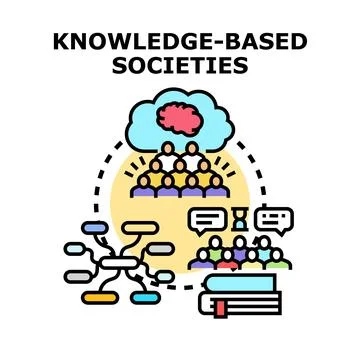 Knowledge based societies developing data and ideas Stock Illustration
