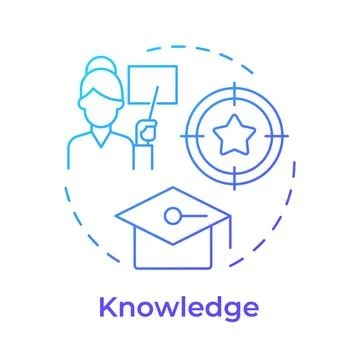 Knowledge blue gradient concept icon Stock Illustration