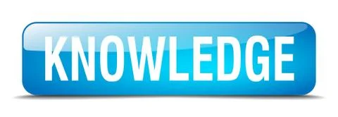 Knowledge blue square 3d realistic isolated web button Stock Illustration