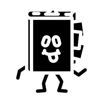 Knowledge book character glyph icon vector illustration Stock Illustration