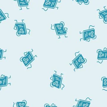 Knowledge book character glyph seamless pattern Stock Illustration