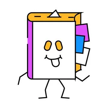 Knowledge book character icon color illustration Illustrazione stock