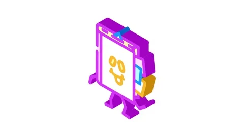 Knowledge book character isometric icon animation Stock Footage 327290836