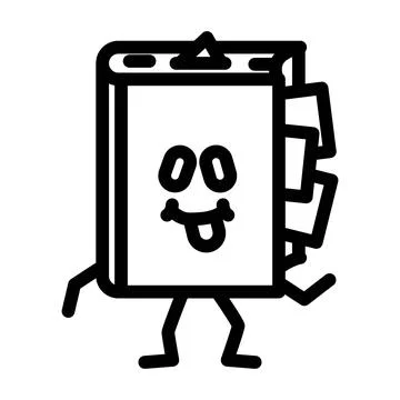 Knowledge book character line icon vector illustration Stock Illustration
