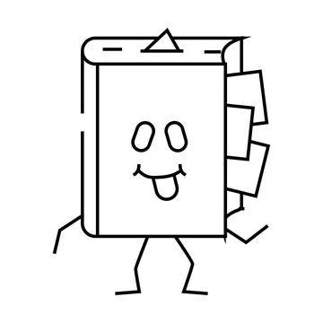 Knowledge book character line icon vector illustration Stock Illustration