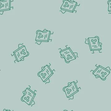 Knowledge book character line seamless pattern Stock Illustration