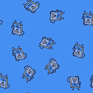 Knowledge book character vector seamless pattern Stock Illustration
