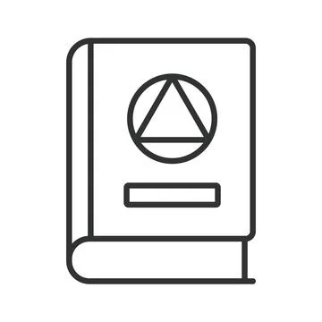 Knowledge book icon in line design. Book, triangle, wisdom, education, learning Stock Illustration