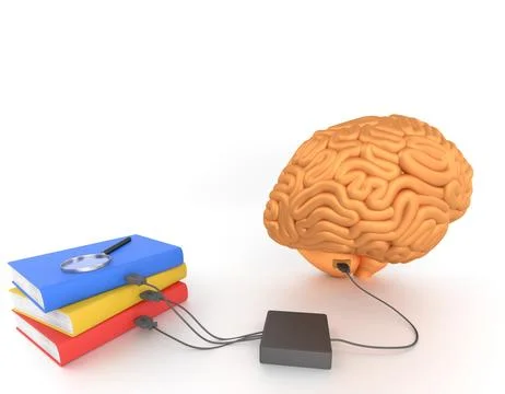 Knowledge Books and Brain concept Stock Illustration