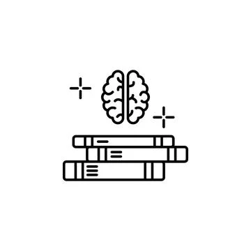 Knowledge books brain icon. Element of brain concept Stock Illustration