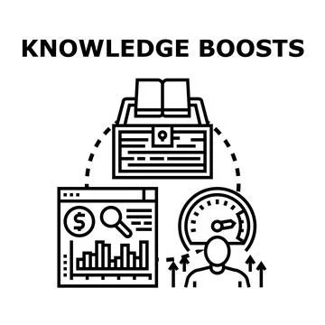 Knowledge boosting career growth and business success Stock Illustration