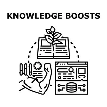 Knowledge boosting education and scientific skill development Stock Illustration