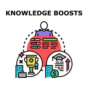 Knowledge boosting education and successful career development icon Stock Illustration