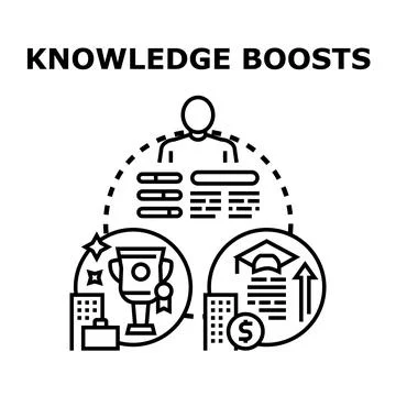 Knowledge boosting education and successful career development icon Stock Illustration