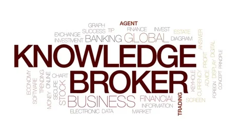 Knowledge broker animated word cloud, text design animation. Kinetic typography. Stock Footage 74708027