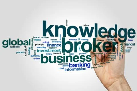 Knowledge broker word cloud Illustrazione stock