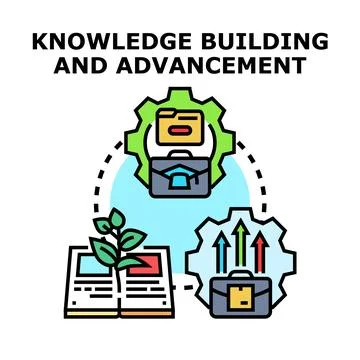 Knowledge building and professional advancement concept Stock Illustration