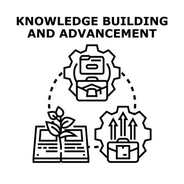 Knowledge building and professional advancement concept Stock Illustration