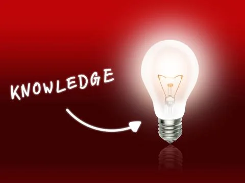 Knowledge bulb lamp energy light red Illustrazione stock