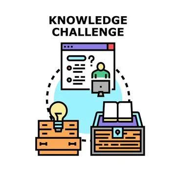 Knowledge challenge concept featuring online quiz and learning イラスト素材