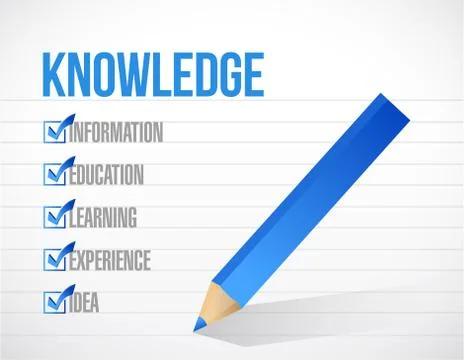 Knowledge check list illustration design Stock Illustration