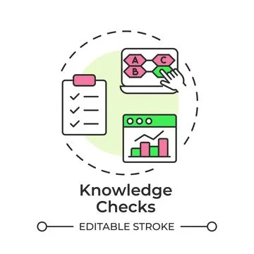 Knowledge checks multi color concept icon Stock Illustration