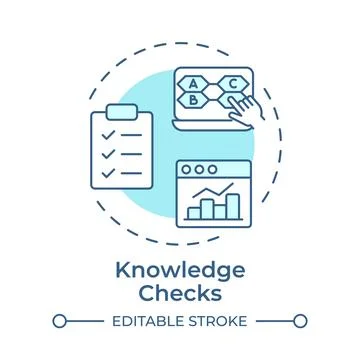 Knowledge checks soft blue concept icon Stock Illustration