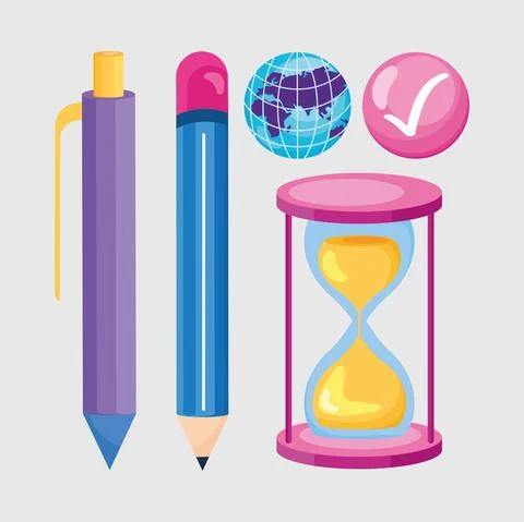Knowledge concept five icons Stock Illustration