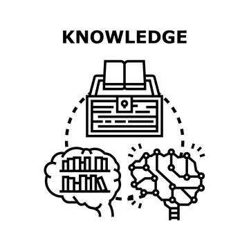 Knowledge concept representing learning, education, and artificial intelligen 스톡 일러스트