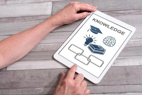 Knowledge concept on a tablet Stock-Fotos