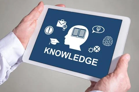 Knowledge concept on a tablet Stock Photos