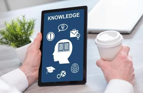 Knowledge concept on a tablet Stock Photos