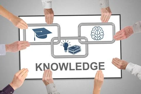 Knowledge concept on a whiteboard Stock Photos