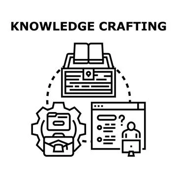 Knowledge crafting and expert system concept Illustrazione stock