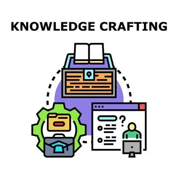 Knowledge crafting and expert system concept Illustration
