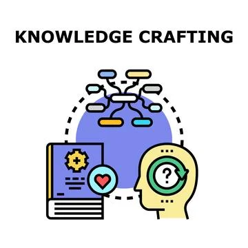 Knowledge crafting and learning process icon concept Stock Illustration