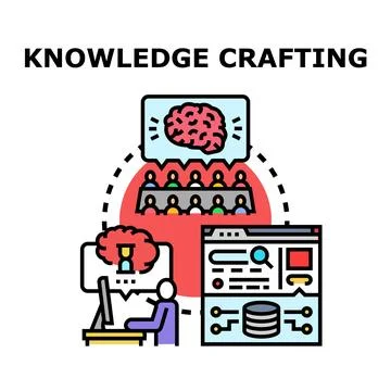 Knowledge crafting creating solutions with data analytics Stock Illustration