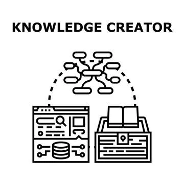 Knowledge creator process developing new ideas concept Stock Illustration