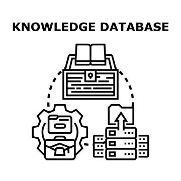 Knowledge database managing information and data storage イラスト素材